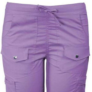 Trajes de fregado lisos para damas Precio al por mayor Cómodo Anti retráctil Multi bolsillos Médico Enfermera conjunto de uniforme de fregado - Product Image 4