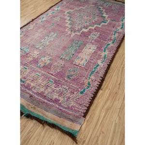Tapis en laine noués à la main Nuray, motif géométrique rose et violet, pour la décoration de la maison, du salon ou de la voiture, taille 9x12 - Pae-4543 - Product Image 2