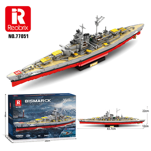 Ensemble de blocs de construction Reobrix 77051 Bismarck Battleship, 3462 pièces, 1:300, modèle de navire <span class=keywords><strong>militaire</strong></span> sous licence World of Warships - Product Image 6