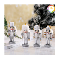 Décoratif Noël Casse-Noisette Soldat Ensemble Vietnam Peint À La Main En Bois Chiffres pour Vacances Maison Décoration