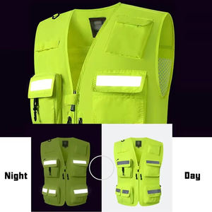 Gilet de sécurité en polyester respirant et réfléchissant OEM Gilet en maille haute visibilité pour les vêtements de travail de sauvetage sur route - Product Image 4