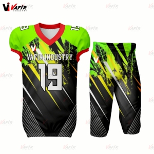 Maillot de football américain personnalisé pour adulte unisexe, manches courtes, respirant, anti-UV, grande taille, séchage rapide, pantalon sublimé à l'avant - Product Image 5