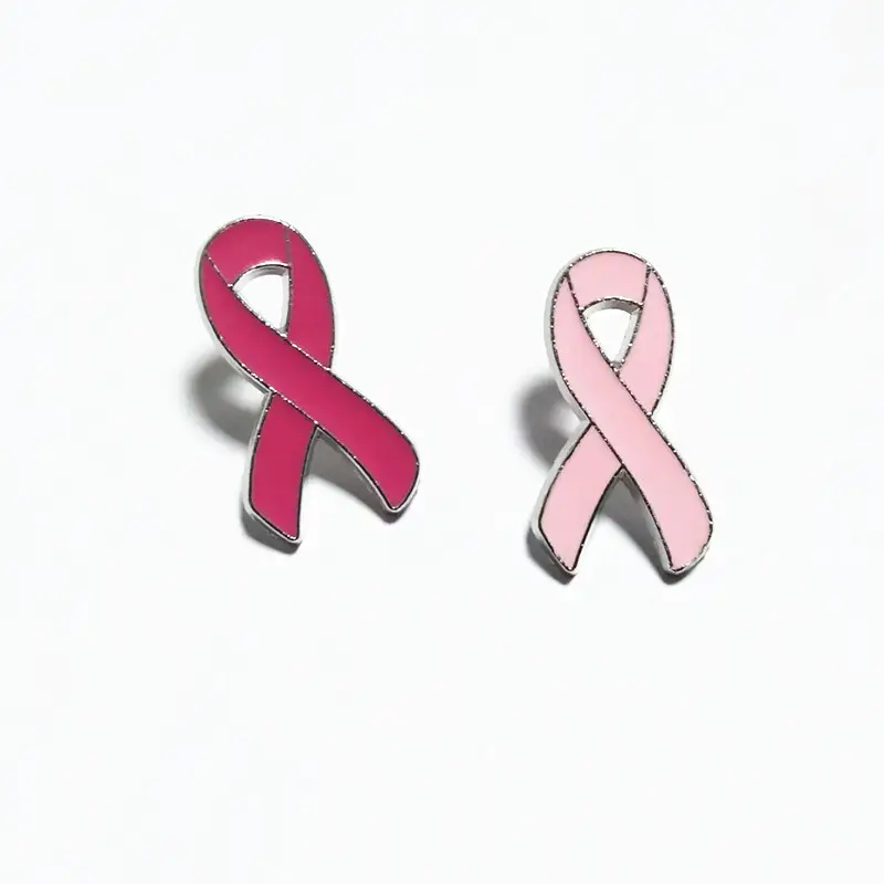 カスタマイズされたエナメルがん乳がん啓発バッジブローチピンホープピンクリボンラペルピンブローチ女性用ガールジュエリー