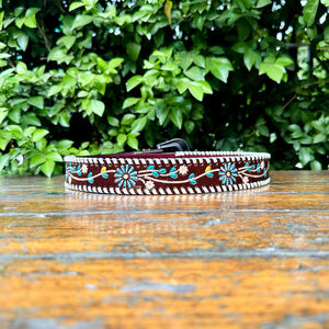 Cinturón Unisex Retro Étnico Vintage de Cuero Genuino de Grano Completo con Diseño de Paisley de Caballo Tallado y Grabado, Hebilla de Aleación - Product Image 3