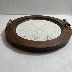 ถาดเสิร์ฟช็อคโกแลตไม้ทาสีมือสไตล์อาหรับสำหรับเครื่องใช้ในครัววันหยุดสินค้าใหม่ - Product Image 3