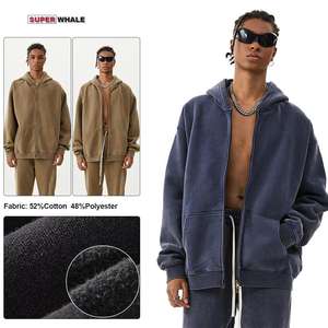 Sudadera Deportiva Unisex de Alta Calidad con Cuello Redondo, Estilo Velour, Personalizable, para Hombre, Gruesa, Lavada al Ácido, con Efecto Desgastado, Estilo Jogger - Product Image 4