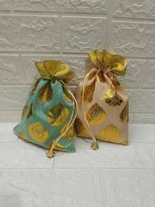 Bolsa Potli con Cordón, Bolso Tradicional Ecológico y Duradero, Color Personalizado, para Regalos de Boda, Haldi, Mehandi, Nikah, Diwali - Product Image 2