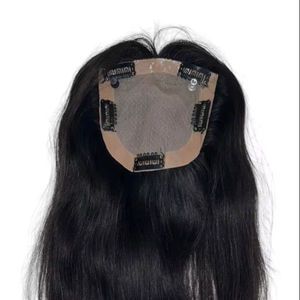 Extensiones de cabello humano virgen indio Base de seda natural de pelos orientales 100% Topper personalizable 8*6 5*5 Todos Los tamaños disponibles - Product Image 1