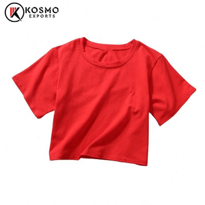 Camiseta corta holgada personalizada para mujer, camisetas de moda de manga corta de algodón orgánico 100% para fiestas informales, estilo de verano - Product Image 2