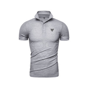 Hombres elegantes de longitud larga para camisetas de polo Logotipo personalizado Impreso 100% Tela de punto de algodón transpirable con patrón sólido - Product Image 1