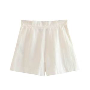 Femmes 2023 Summer New Chic Fashion Two Color Blend Casual Shorts Vintage High Waist Female Skorts For Men - Product Image 4