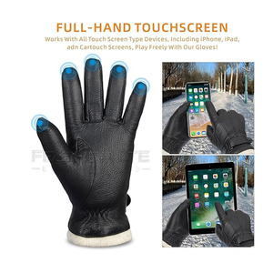 Por encargo Buen Material Temporada de invierno Guantes de cuero Color sólido Hombres Guantes de cuero de moda - Product Image 5
