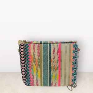 Sac à main en toile ethnique durable fait à la main avec fermeture éclair pour femmes, utilisation en extérieur - Product Image 4