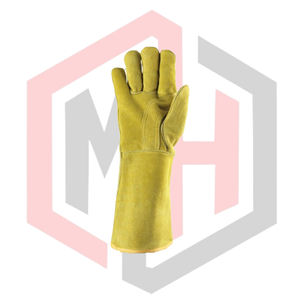 Gants de soudage en cuir et Kevlar, fendus, 11 oz, longueur personnalisable, antistatiques, résistants aux déchirures, respirants, sans silicone, sans poudre - Product Image 5