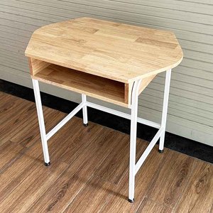 Single Modular <b>Computer</b> <b>Desk</b> Natural Wood with Iron Legs-PSD034 - Product Image 5