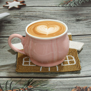 แผ่นรองแก้วทำมือ พิมพ์ลายโลโก้ด้วยเทคนิคซิลค์สกรีน เป็นมิตรกับสิ่งแวดล้อม ประดับด้วยลูกปัดแก้ว ดีไซน์สร้างสรรค์ แปลกใหม่ สไตล์คริสต์มาส สำหรับวางบนโต๊ะ - Product Image 5