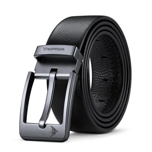 Cinturón de piel de vaca para hombre, hebilla de cobre, moda Vintage, informal, transpirable, cómodo - Product Image 1