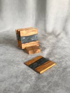 Posavasos de resina y madera hechos a mano, juego de posavasos hecho a mano ecológico para regalos sostenibles, compradores conscientes y modernos - Product Image 5