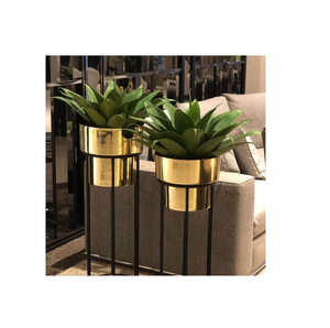 Nordique plaqué or aluminium écologique jardin Art décor intérieur Vase Simple cadre en aluminium succulentes Pots de fleurs hydroponique - Product Image 1