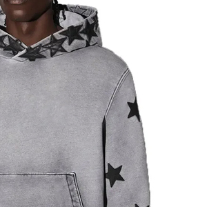 Sudadera con capucha completa de tela polar de algodón personalizada 2024, sudadera con logotipo serigrafiado para hombre, Sudadera con capucha estampada de gran tamaño para hombre - Product Image 4