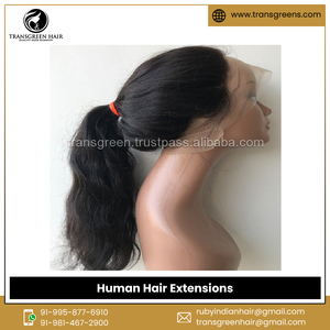 วิกผมคนแท้แบบยังไม่ผ่านการแปรรูปทำในอินเดียวิกผมลูกไม้แบบเต็ม - Product Image 5