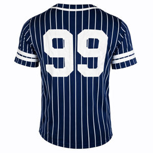 T-shirt de baseball à rayures pour homme, col en V boutonné, 100 % polyester, respirant, séchage rapide, streetwear d'été, haut de sport - Product Image 4