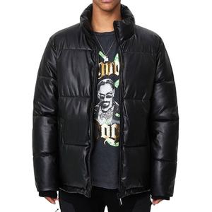 Veste d'hiver matelassée en coton pour homme, décontractée, en cuir non tissé, col montant, fermeture éclair, imperméable, coupe-vent, à capuche - Product Image 3
