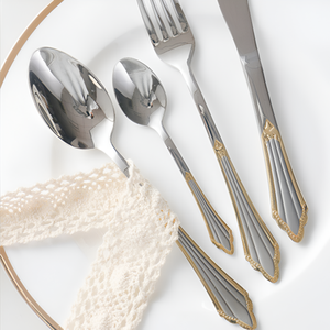 Luxury Metal Cutlery <b>Set</b> with Custom Logo For Restaurant Hotel Wedding in Best Price - Product Image 2