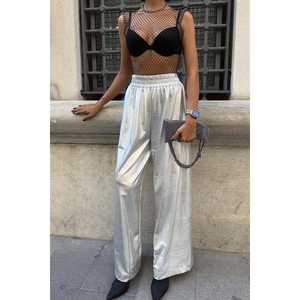 Pantalones Miracle Lake Plazzo 0072, Pantalones Anchos de Cintura Alta, Transpirables, de Satén - Product Image 1