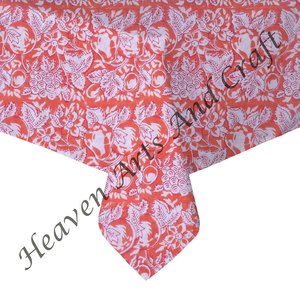 Christmas Table Cloth Indian Block Print Square <b>Tablecloth</b> Handmade Cotton Table Cover Floral Design <b>Tablecloth</b> Dining Table - Product Image 4