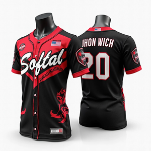 Maillots de softball uniformes de baseball personnalisés imprimés numériquement vêtements de sport en maille de haute qualité en polyester vêtements d'équipe respirants - Product Image 3