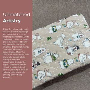 Diseño de oso de peluche Mantas de bebé Edredones de bebé hechos a mano Edredón de bebé de algodón reversible - Product Image 2