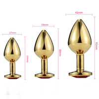 S M L Größe Metall Gold Analplug Kristall Maßgefertigter Analplug Anale Stimulation für Mann Frau Analplug Erotikspielzeug