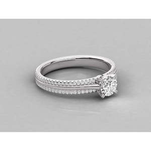 Bague solitaire en or 18 carats pour femmes avec diamant cultivé en laboratoire, élégantes bagues en diamant - Product Image 1