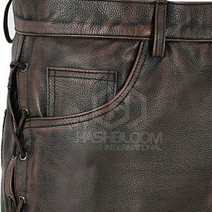 Pantalon en cuir décontracté pour hommes de haute qualité couleur unie haut de gamme Streetwear léger motif droit teint uni - Product Image 6