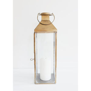 Juego de 2 Portavelas de Metal y Vidrio Marrón al por Mayor, Faroles Modernos de Decoración Tradicional para el Hogar, Faroles de Mesa con Tapa Martillada - Product Image 5