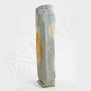 กางเกงยีนส์ทรงตรงสไตล์เรโทรวินเทจสำหรับผู้ชาย คุณภาพสูง เหมาะสำหรับฤดูหนาว ฤดูใบไม้ร่วง ฤดูร้อน ล้างสีแบบสโตนวอช สไตล์ฮิปฮอป แฟชั่นแนวสตรีท แห้งเร็ว - Product Image 3