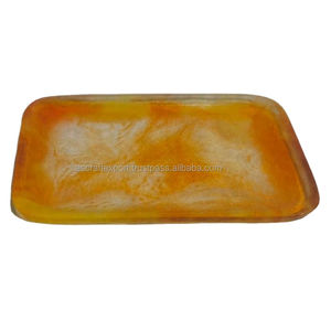 Assiette à fruits décorative moderne en résine et assiette de service pour aliments, assiette de luxe multicolore pour mariages et fêtes - Product Image 2