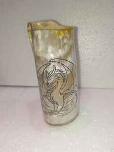 Taza de cuerno para beber de cerámica tallada vikinga personalizada hecha a mano altamente pulida cuerno Natural India Vintage vino/abeja - Product Image 3