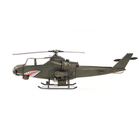 Modèle d'hélicoptère vintage de style américain des années 1960, décoration aéronautique classique, en bois peint à la main, OMH AJ009 34.9Lx29.8Wx12.1H