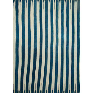 พรมวิสโคสลายทางสีน้ำเงินแบบแบน ยี่ห้ออินดัสบาร์ รุ่นแพทดี-69 สำหรับห้องโถงและห้องนั่งเล่น เหมาะสำหรับวัยรุ่น - Product Image 1