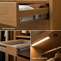 Système de dressing modulaire en chêne massif avec tiroirs, armoire de rangement pour garde-manger, taille personnalisée pour villa et hôtel