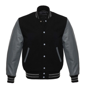 Veste universitaire sur mesure 100% coton et laine avec manches en cuir de qualité supérieure Veste Letterman à logo brodé sur mesure pour hommes - Product Image 3