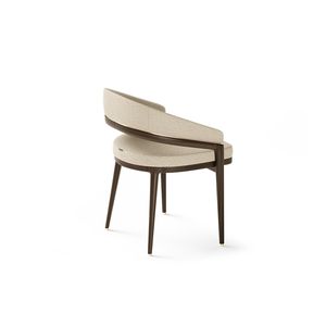 Wholesale Modern Commercial <b>Restaurant</b> <b>Chair</b> Upholstered Wood Armchair Curved Backrest Solid Wood Dining Hotels Living Rooms - Product Image 2