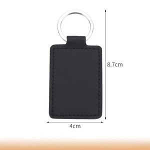 Porte-clés avec logo personnalisé en cuir Pu rectangulaire graver au laser blanc sac multifonctionnel porte-clés de voiture porte-clés personnalisés - Product Image 3