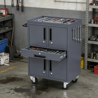 Armoire à outils multifonctionnelle en acier avec revêtement en poudre, avec serrure à clé, rangement moderne pour atelier