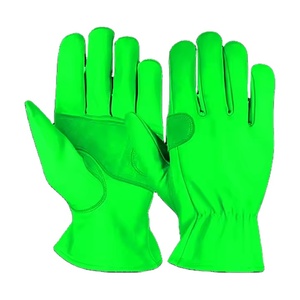 Gants de sécurité robustes pour la construction en cuir de chèvre renforcé avec manchette réglable et protection réfléchissante pour les mains - Product Image 3