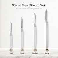 Ensemble de spatules à gâteau en acier inoxydable 6, 8, 10, 12 pouces, spatule à glaçage décalée, couteau à crème pour la pâtisserie professionnelle, vente en gros