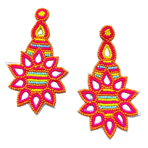 Pendientes de cuentas hechos a mano, joyería artificial multicolor de moda al por mayor para mujer, pendientes bordados de la mejor calidad - Product Image 1