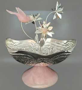 ชามเสิร์ฟผลไม้พร้อมฐานเรซินสำหรับบ้านโรงแรมและร้านอาหารชามเสิร์ฟผลไม้และช็อคโกแลตสีเงิน - Product Image 1